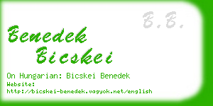 benedek bicskei business card